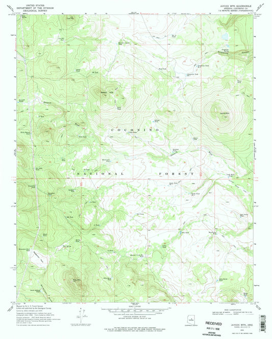 Classic USGS Jaycox Mountain Arizona 7.5'x7.5' Topo Map Image