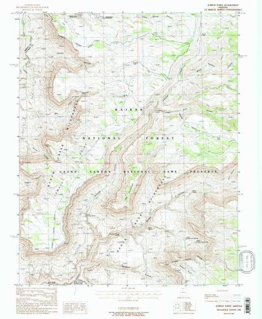 Classic USGS Jumpup Point Arizona 7.5'x7.5' Topo Map Image