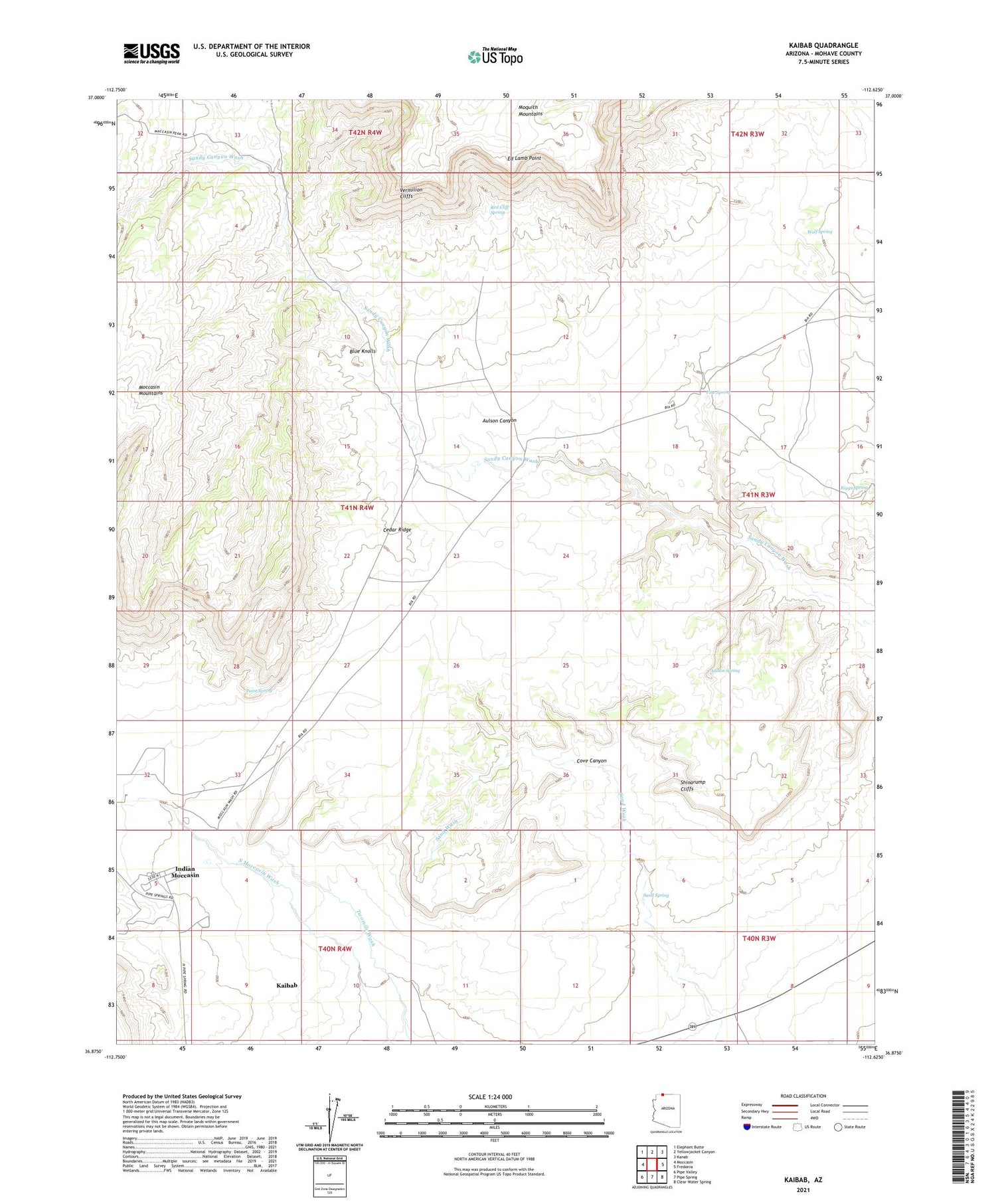 Kaibab Arizona US Topo Map Image
