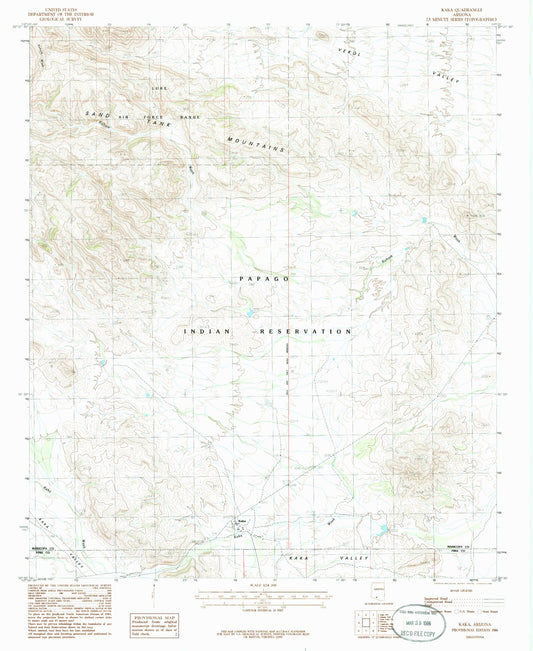 Classic USGS Kaka Arizona 7.5'x7.5' Topo Map Image