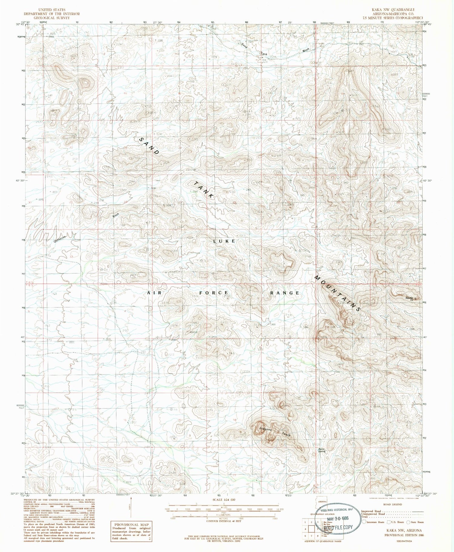 Classic USGS Kaka NW Arizona 7.5'x7.5' Topo Map Image