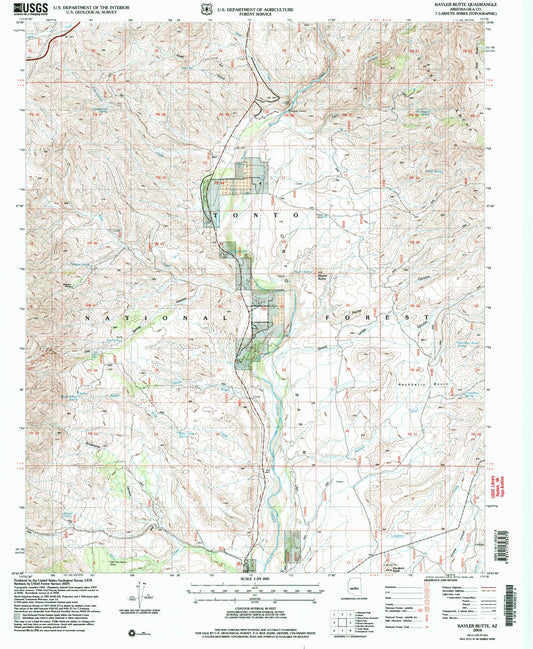 Classic USGS Kayler Butte Arizona 7.5'x7.5' Topo Map Image