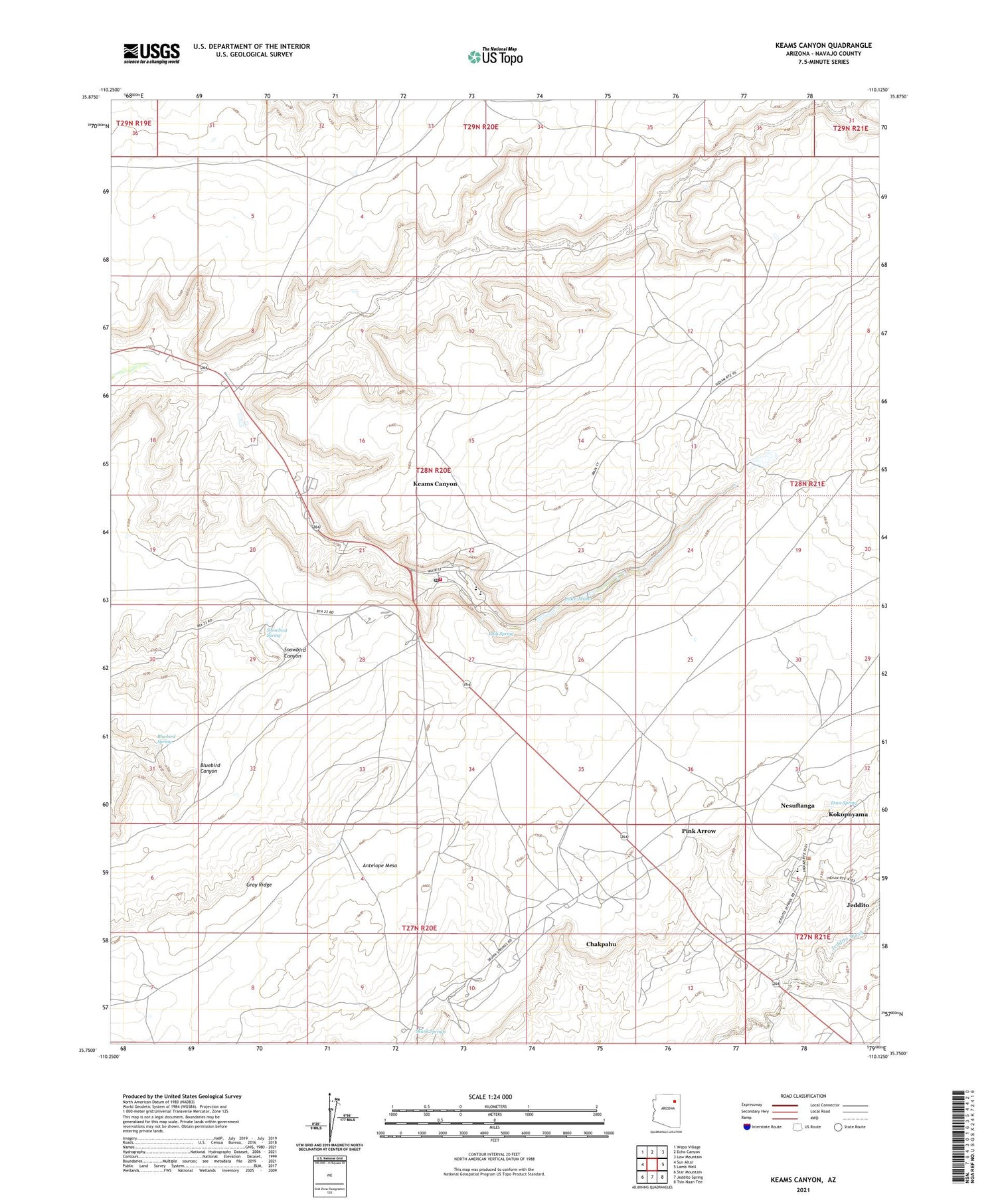 Keams Canyon Arizona US Topo Map Image