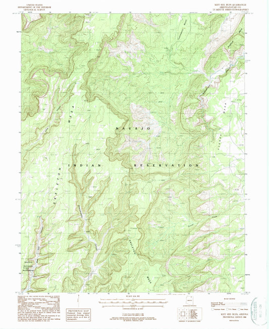 Classic USGS Keet Seel Canyon Arizona 7.5'x7.5' Topo Map Image