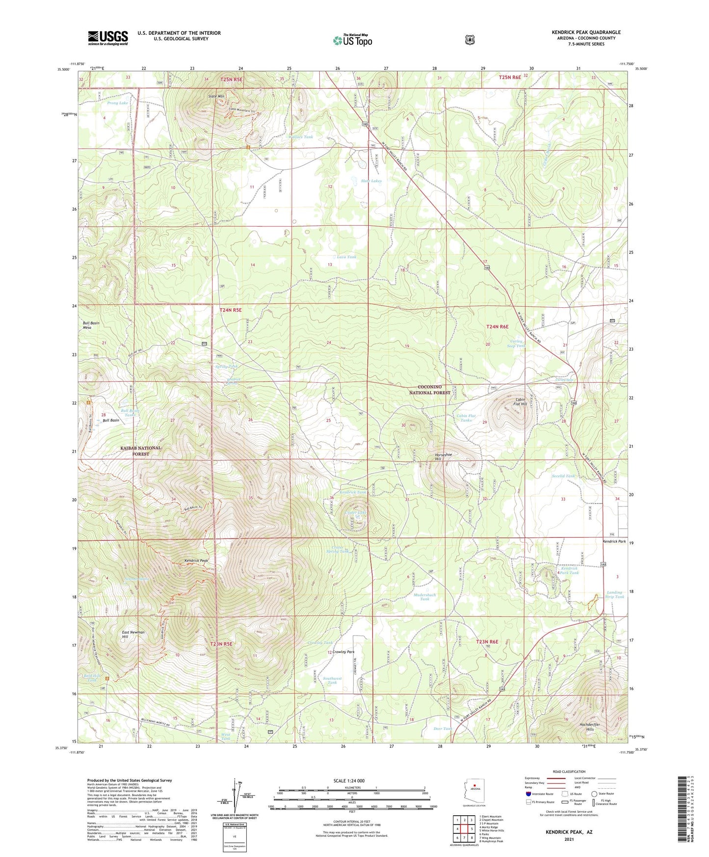 Kendrick Peak Arizona US Topo Map Image