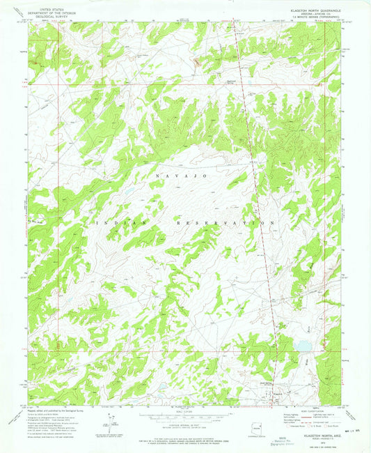 Classic USGS Klagetoh North Arizona 7.5'x7.5' Topo Map Image