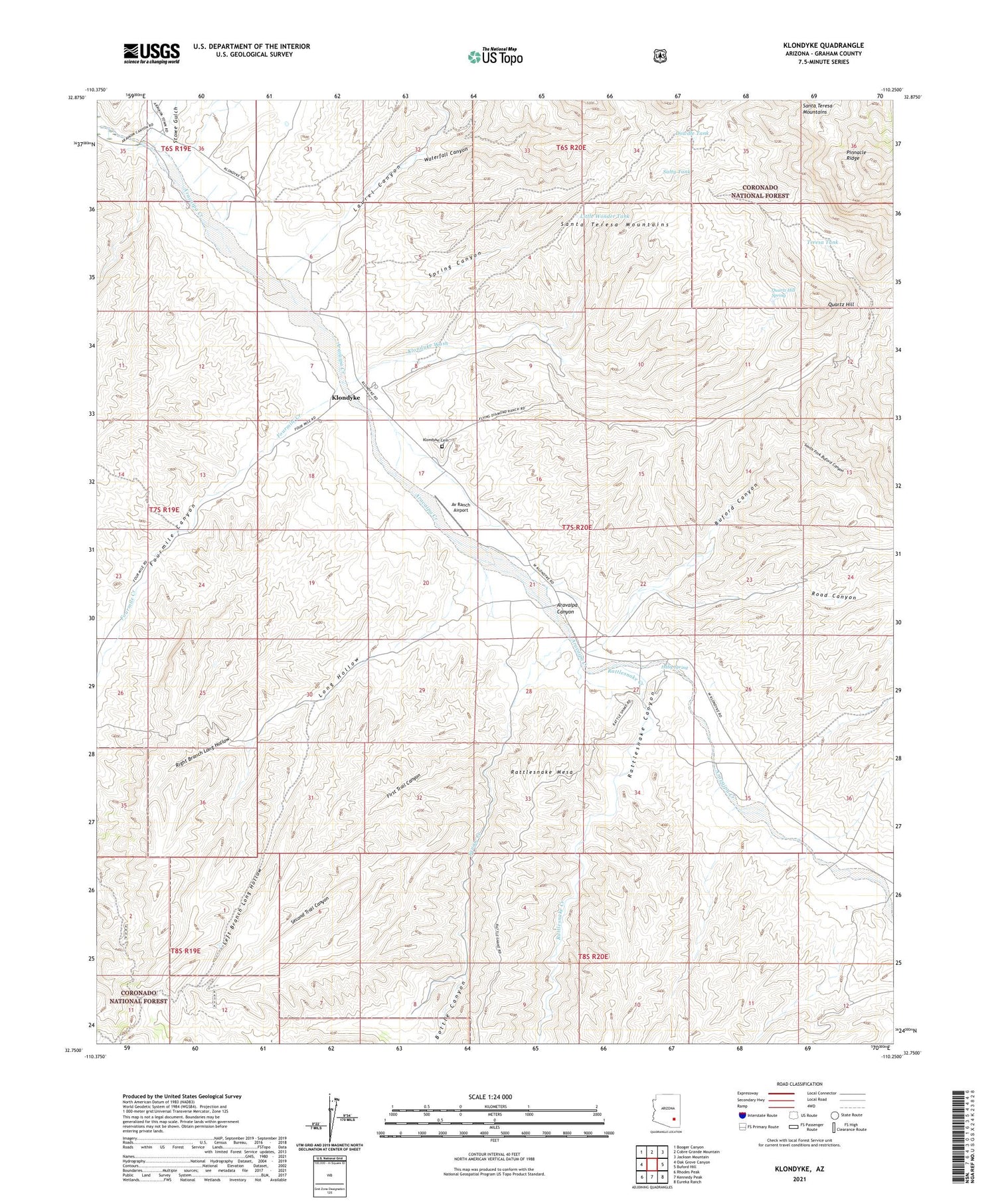 Klondyke Arizona US Topo Map Image