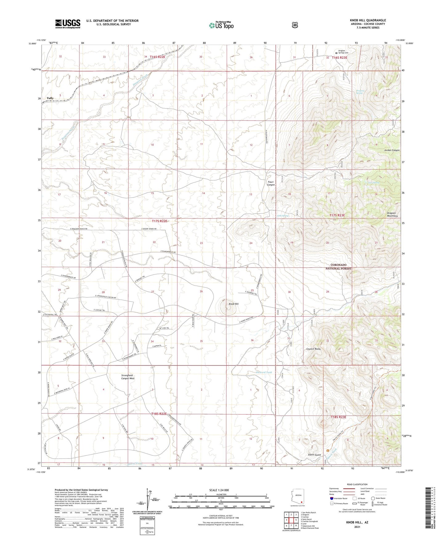 Knob Hill Arizona US Topo Map Image