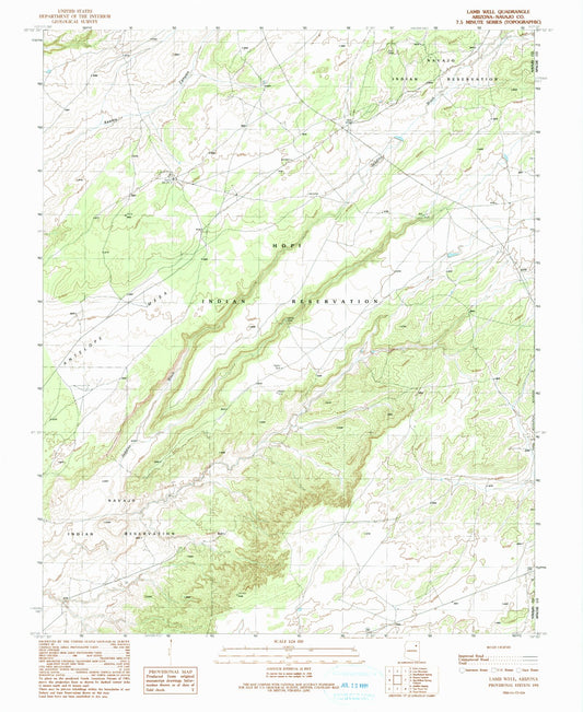 Classic USGS Lamb Well Arizona 7.5'x7.5' Topo Map Image