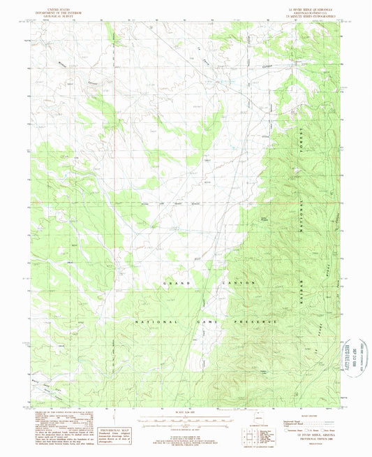 Classic USGS Le Fevre Ridge Arizona 7.5'x7.5' Topo Map Image