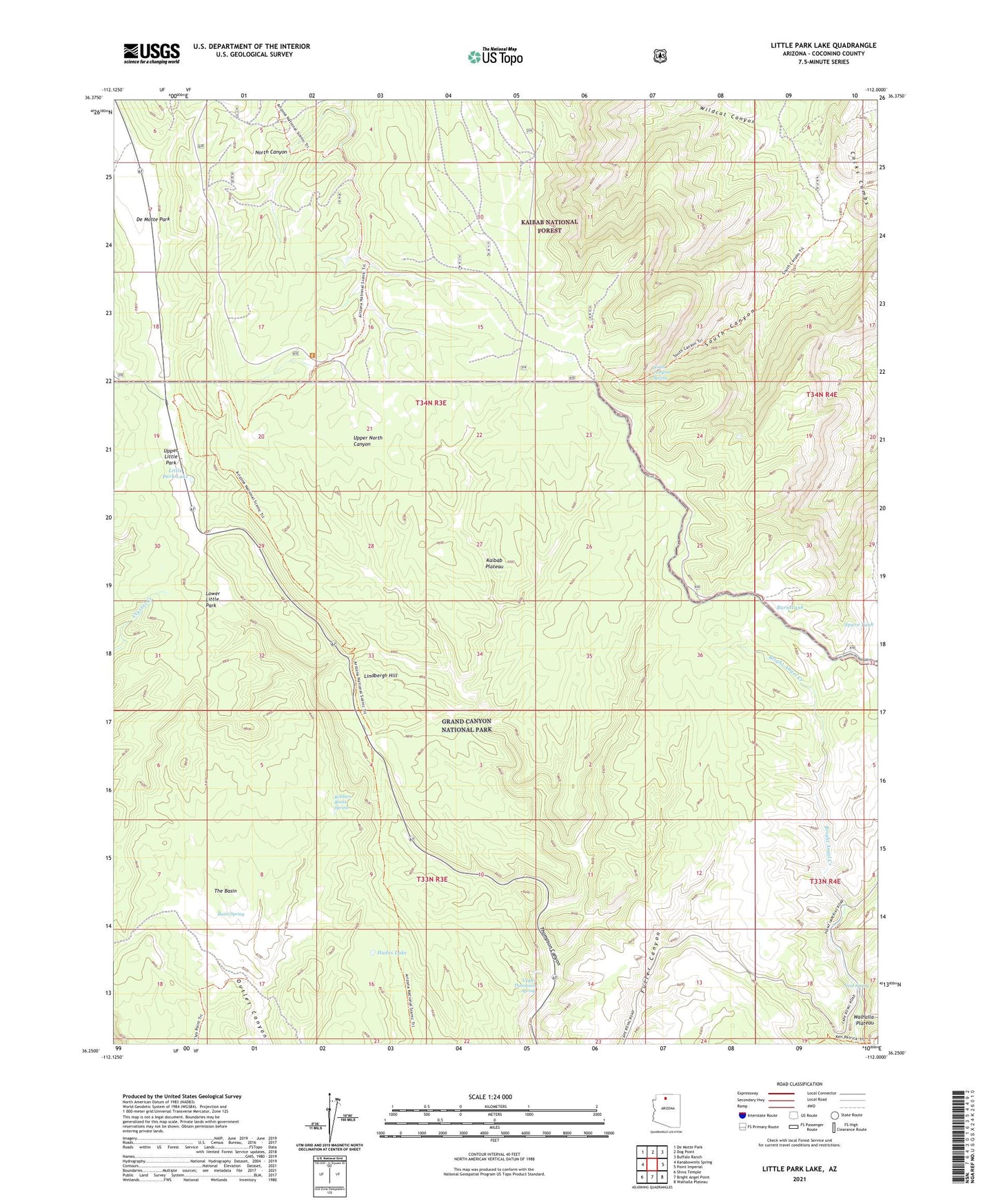 Little Park Lake Arizona US Topo Map Image