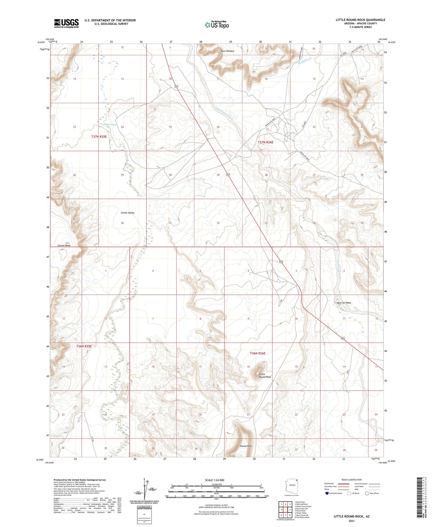 Little Round Rock Arizona US Topo Map Image