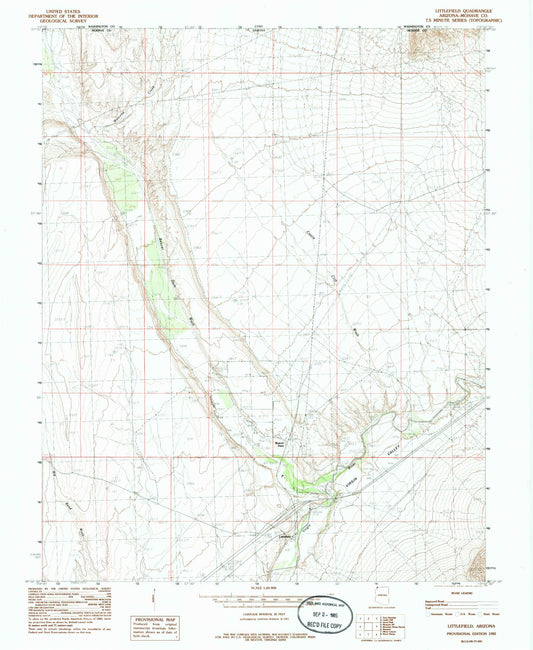 Classic USGS Littlefield Arizona 7.5'x7.5' Topo Map Image
