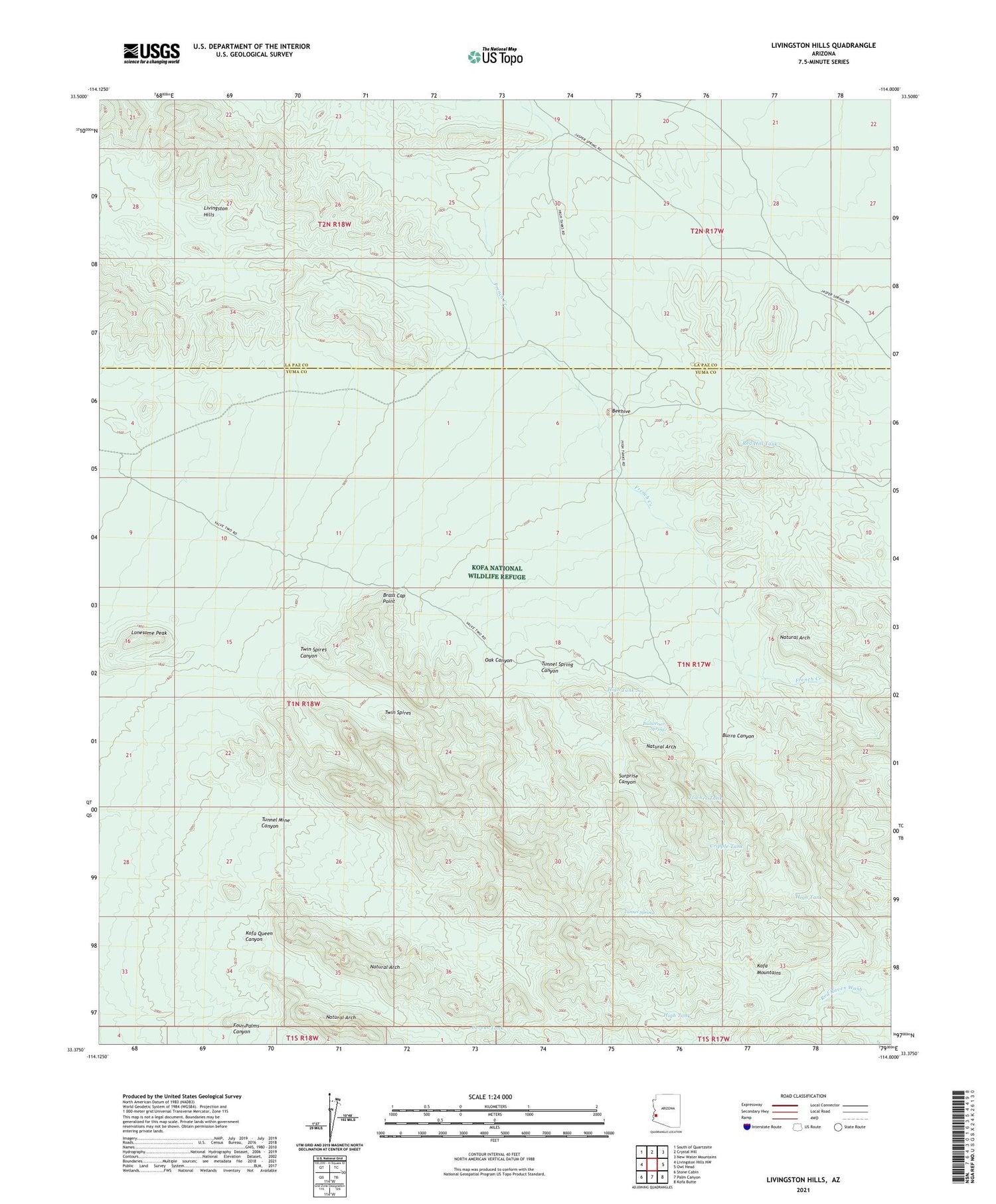 Livingston Hills Arizona US Topo Map Image