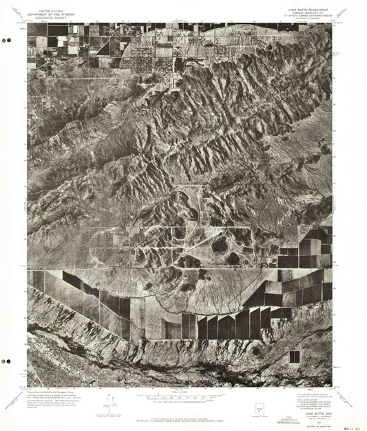 Classic USGS Lone Butte Arizona 7.5'x7.5' Topo Map Image