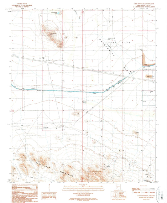 Classic USGS Lone Mountain Arizona 7.5'x7.5' Topo Map Image