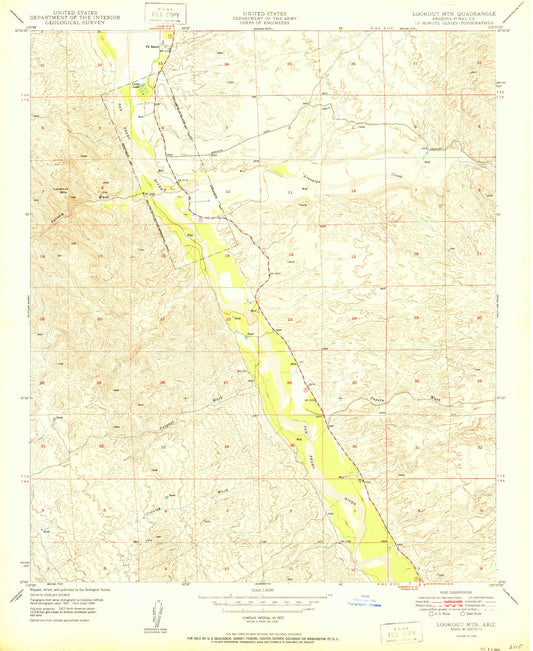 Classic USGS Lookout Mountain Arizona 7.5'x7.5' Topo Map Image