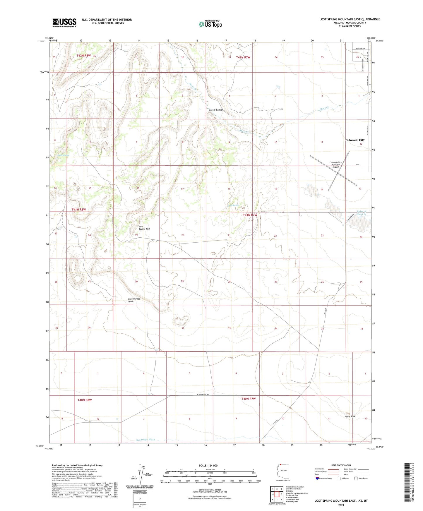 Lost Spring Mountain East Arizona US Topo Map Image