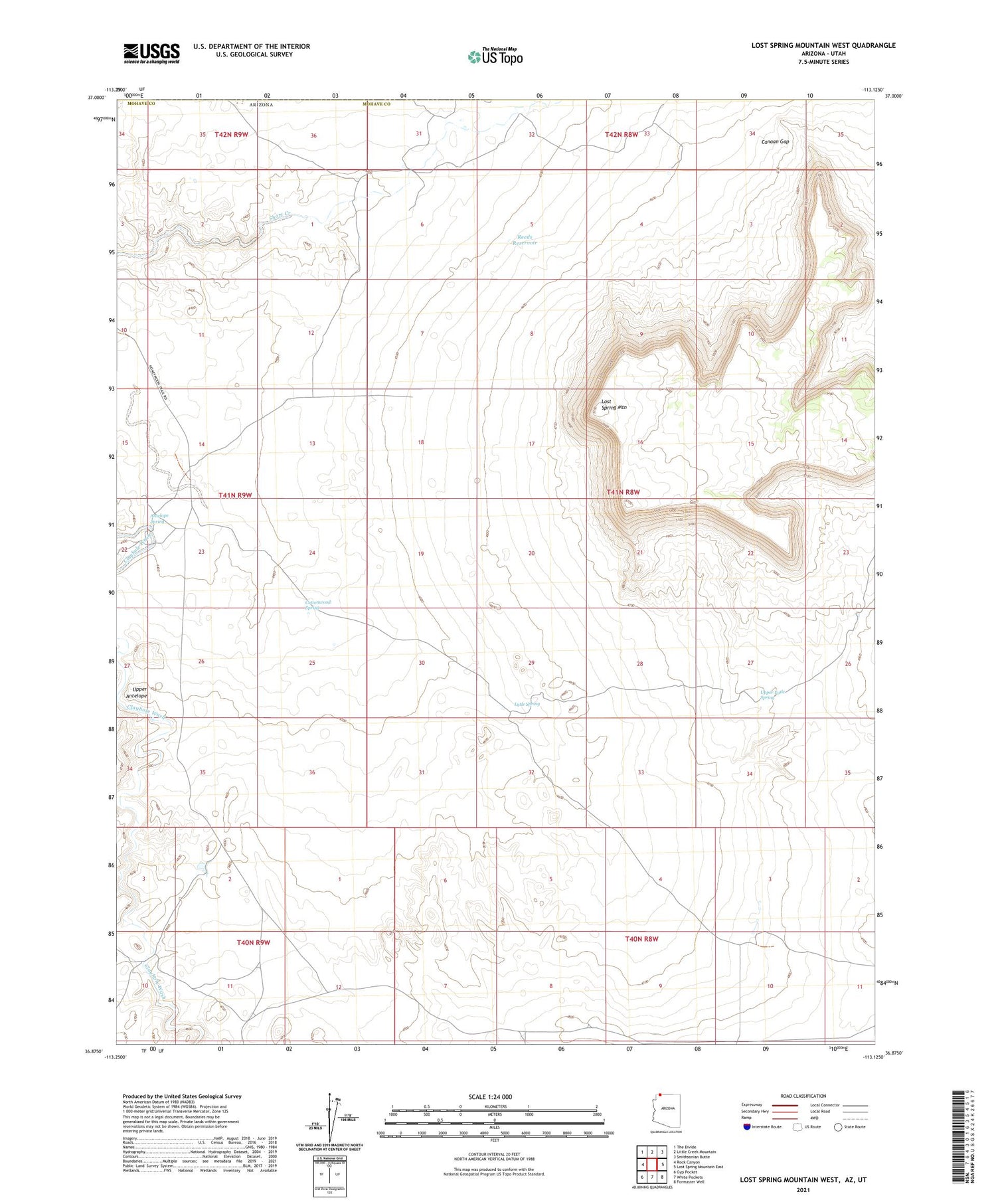 Lost Spring Mountain West Arizona US Topo Map Image