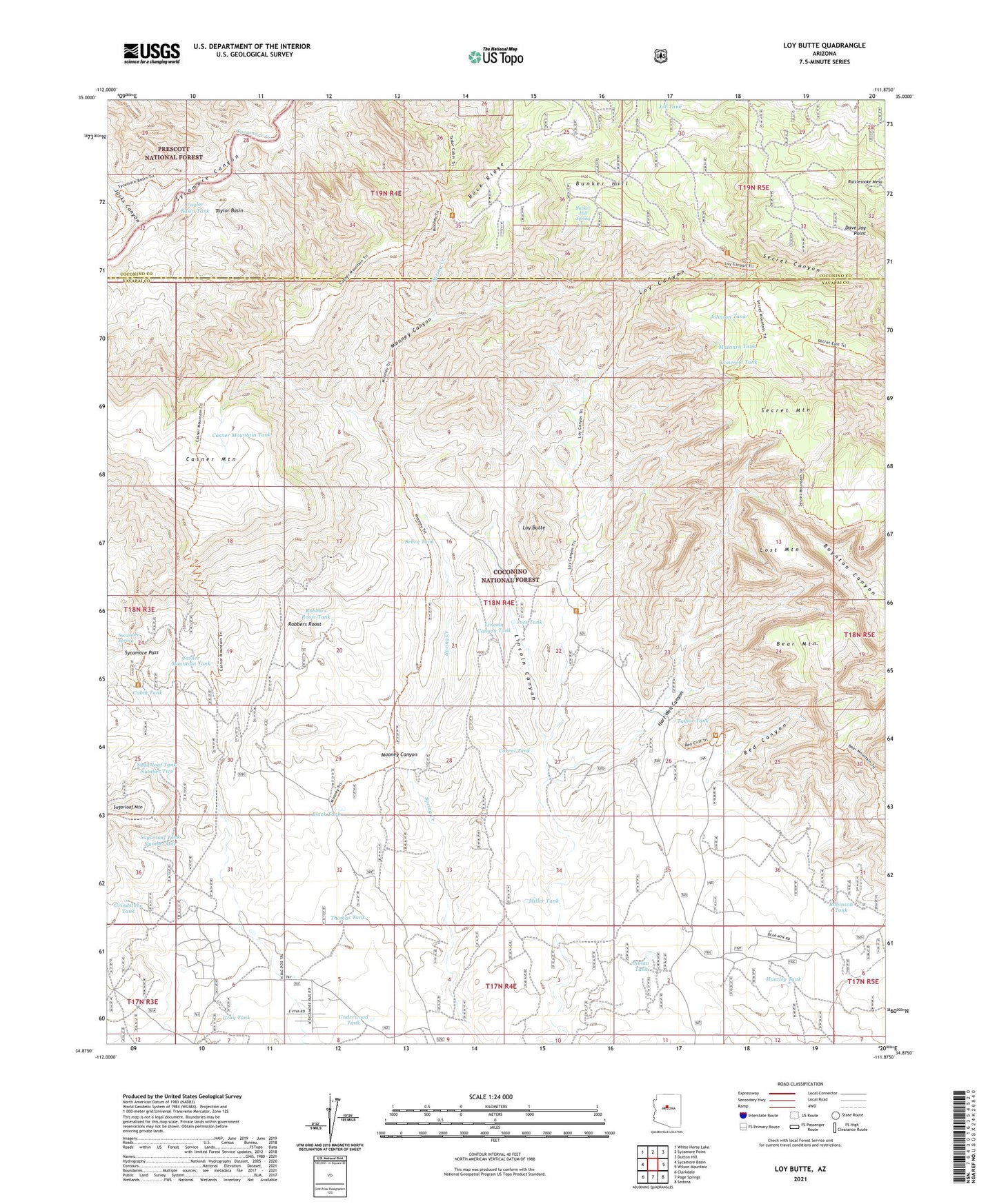 Loy Butte Arizona US Topo Map Image