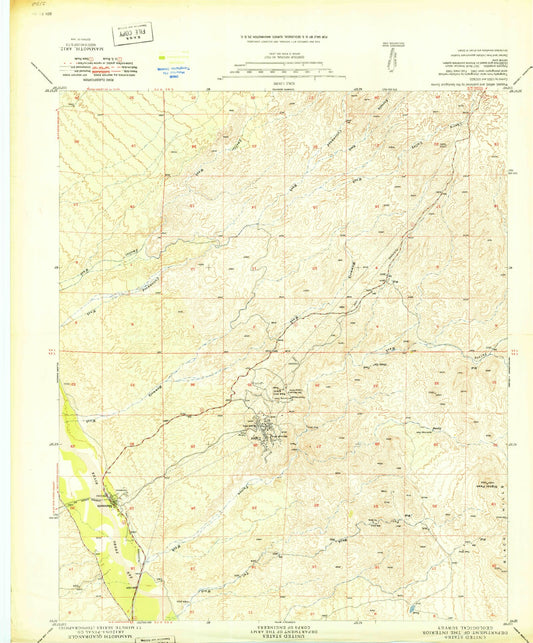 Classic USGS Mammoth Arizona 7.5'x7.5' Topo Map Image