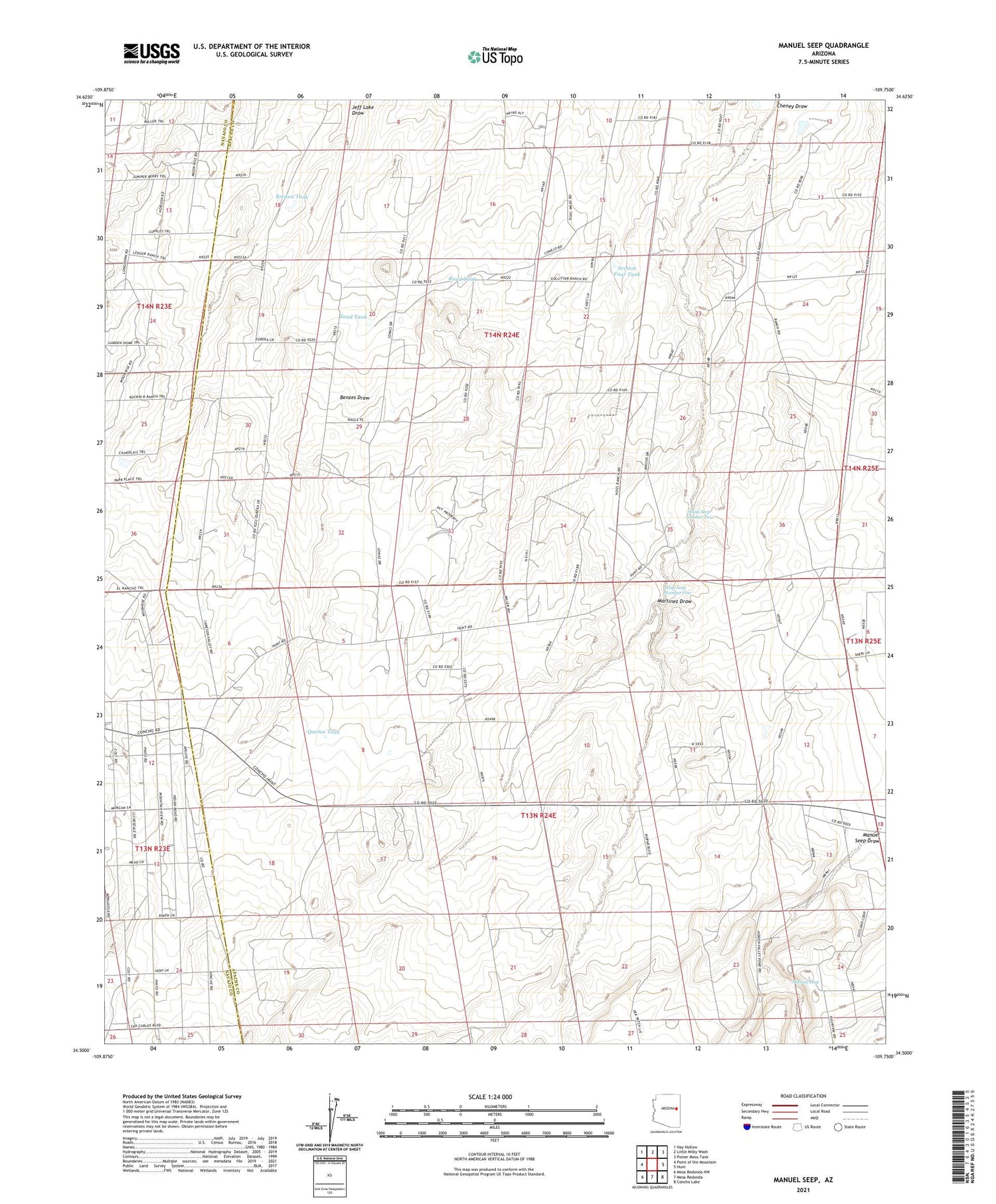 Manuel Seep Arizona US Topo Map Image