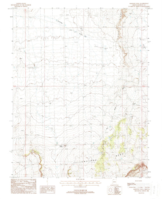 Classic USGS Maroney Well Arizona 7.5'x7.5' Topo Map Image