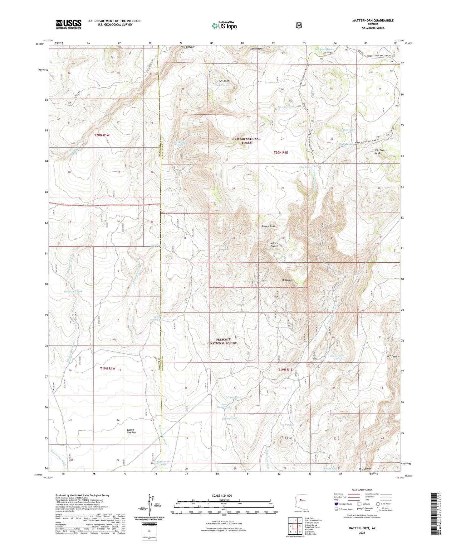 Matterhorn Arizona US Topo Map Image
