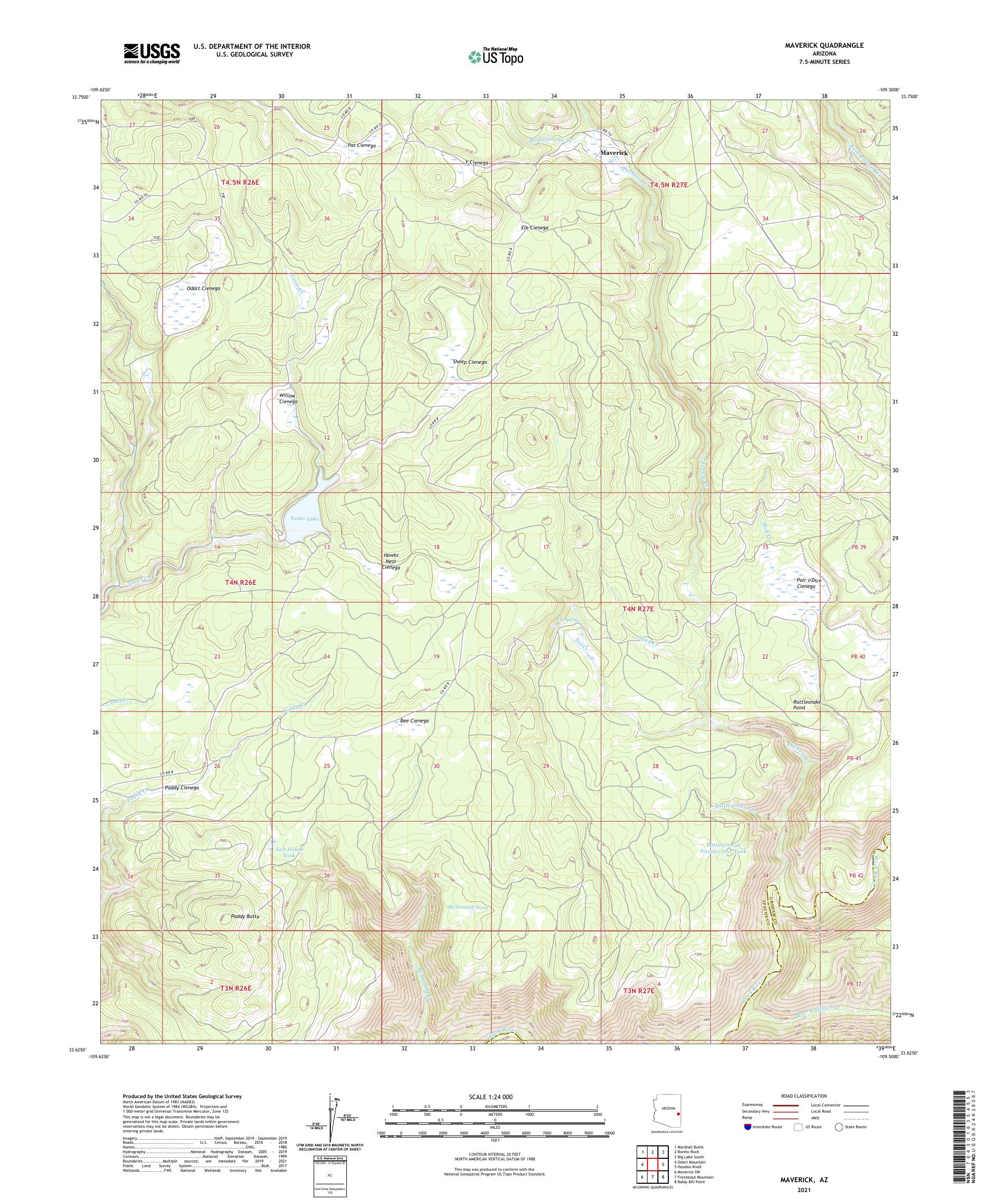 Maverick Arizona US Topo Map – MyTopo Map Store