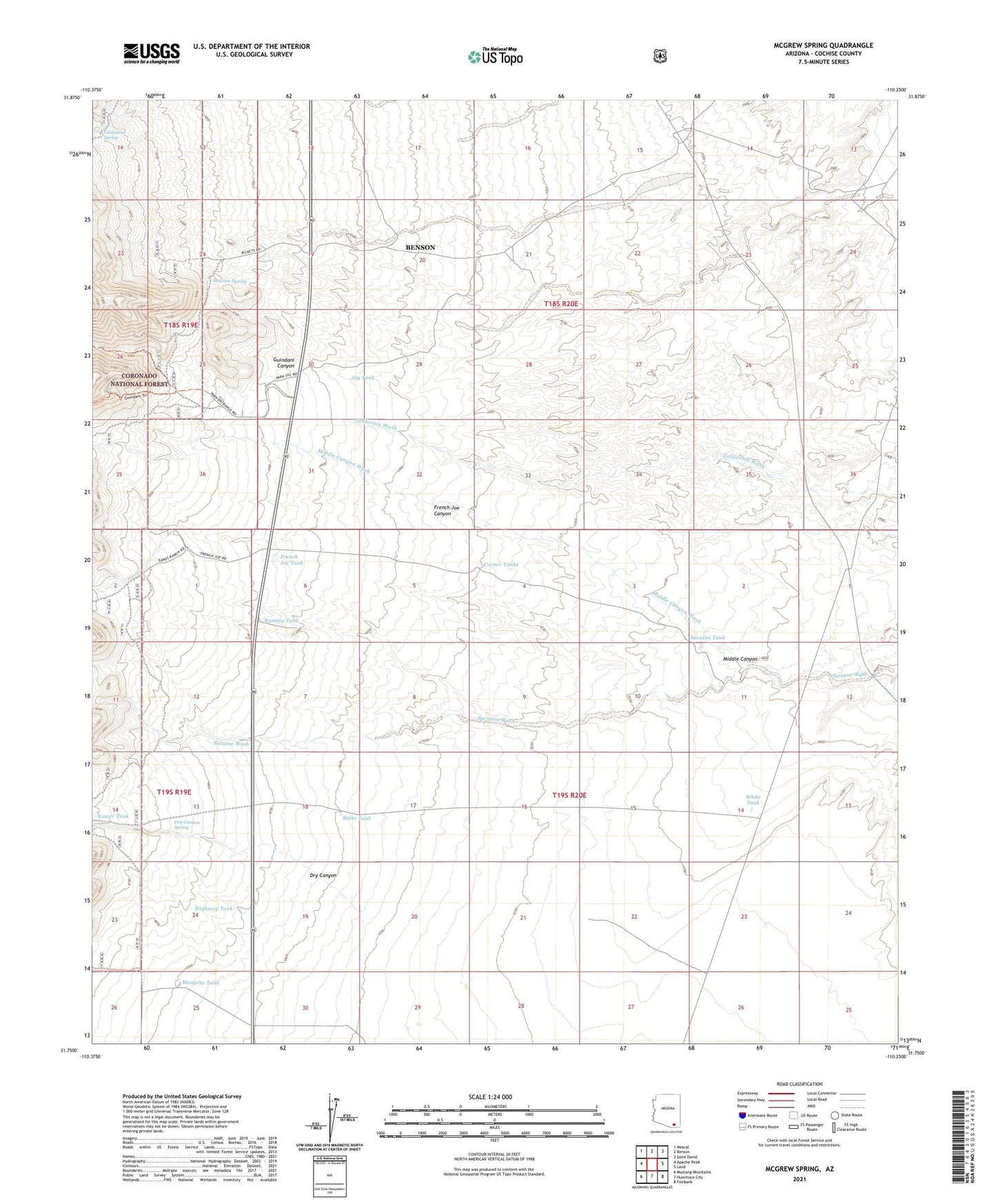 McGrew Spring Arizona US Topo Map Image