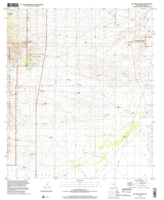 Classic USGS McGrew Spring Arizona 7.5'x7.5' Topo Map Image