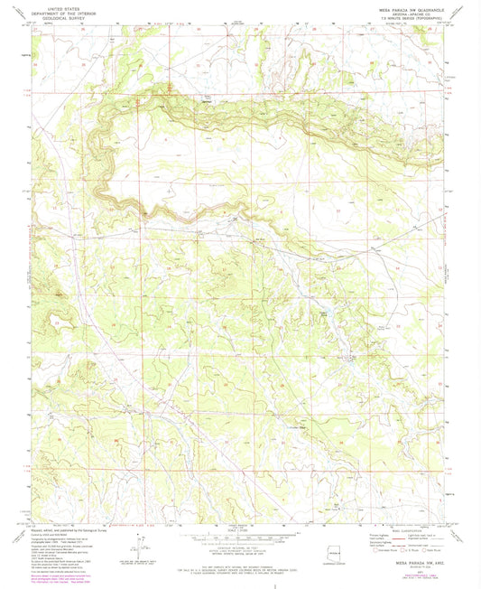 Classic USGS Mesa Parada NW Arizona 7.5'x7.5' Topo Map Image