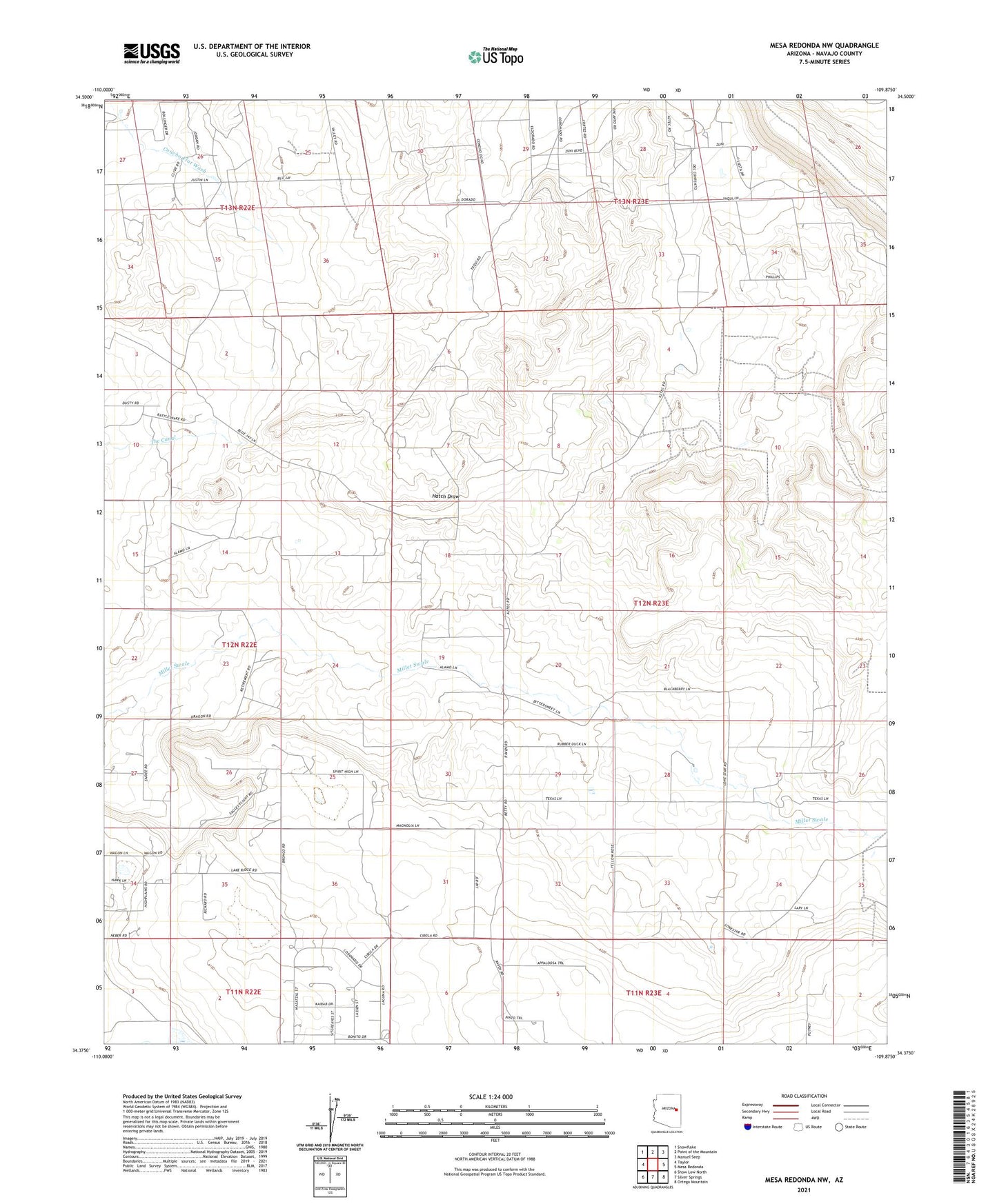 Mesa Redonda NW Arizona US Topo Map Image