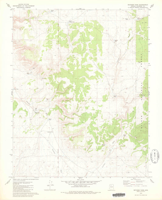 Classic USGS Metzger Tank Arizona 7.5'x7.5' Topo Map Image