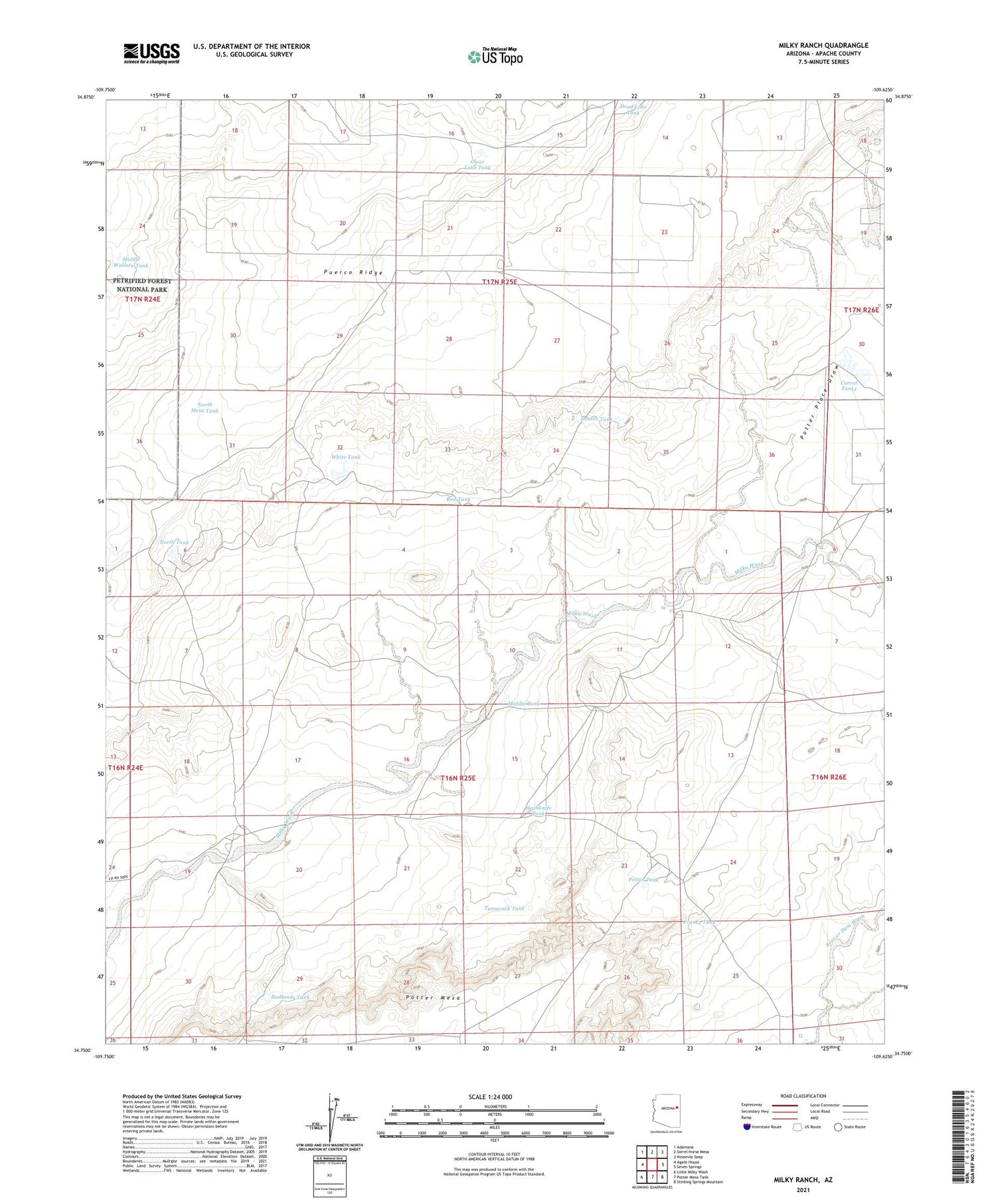 Milky Ranch Arizona US Topo Map Image