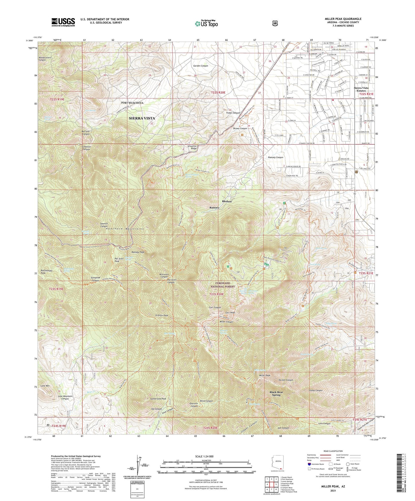 Miller Peak Arizona US Topo Map Image