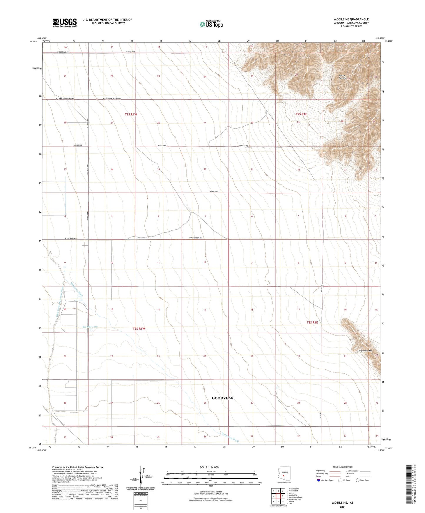 Mobile NE Arizona US Topo Map Image
