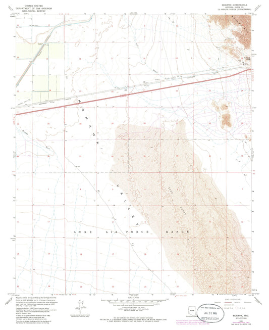 Classic USGS Mohawk Arizona 7.5'x7.5' Topo Map Image