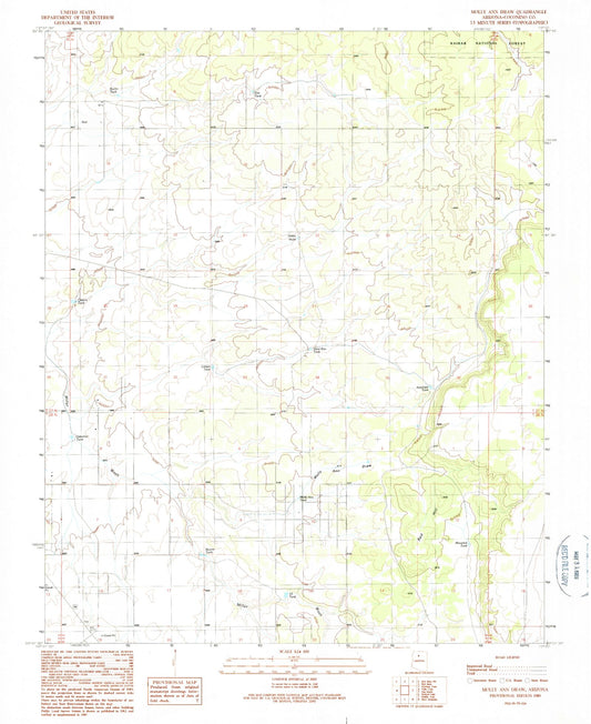 Classic USGS Molly Ann Draw Arizona 7.5'x7.5' Topo Map Image