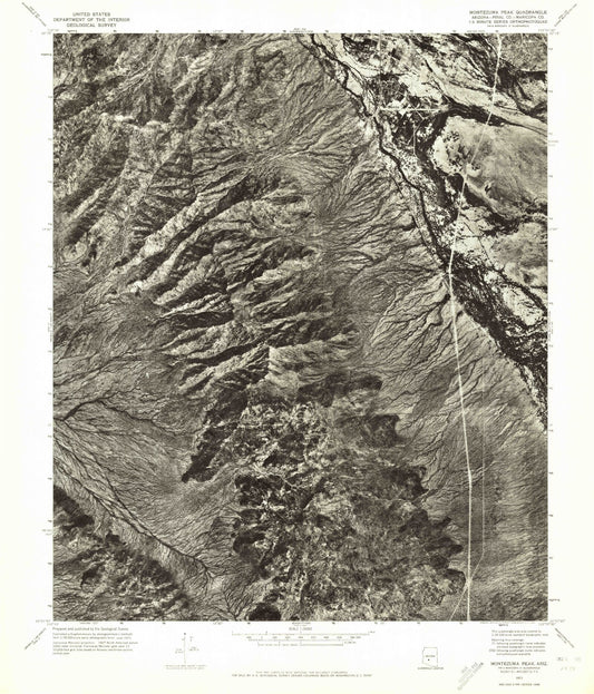 Classic USGS Montezuma Peak Arizona 7.5'x7.5' Topo Map Image
