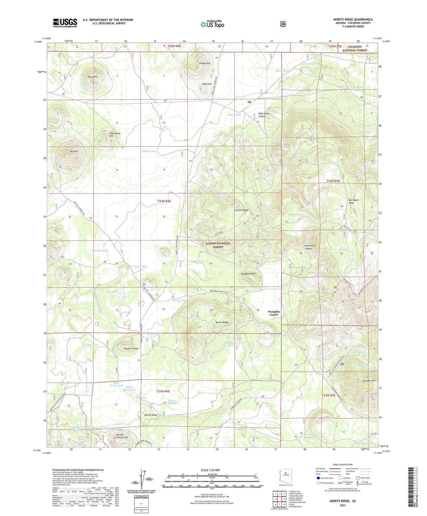 Moritz Ridge Arizona US Topo Map Image