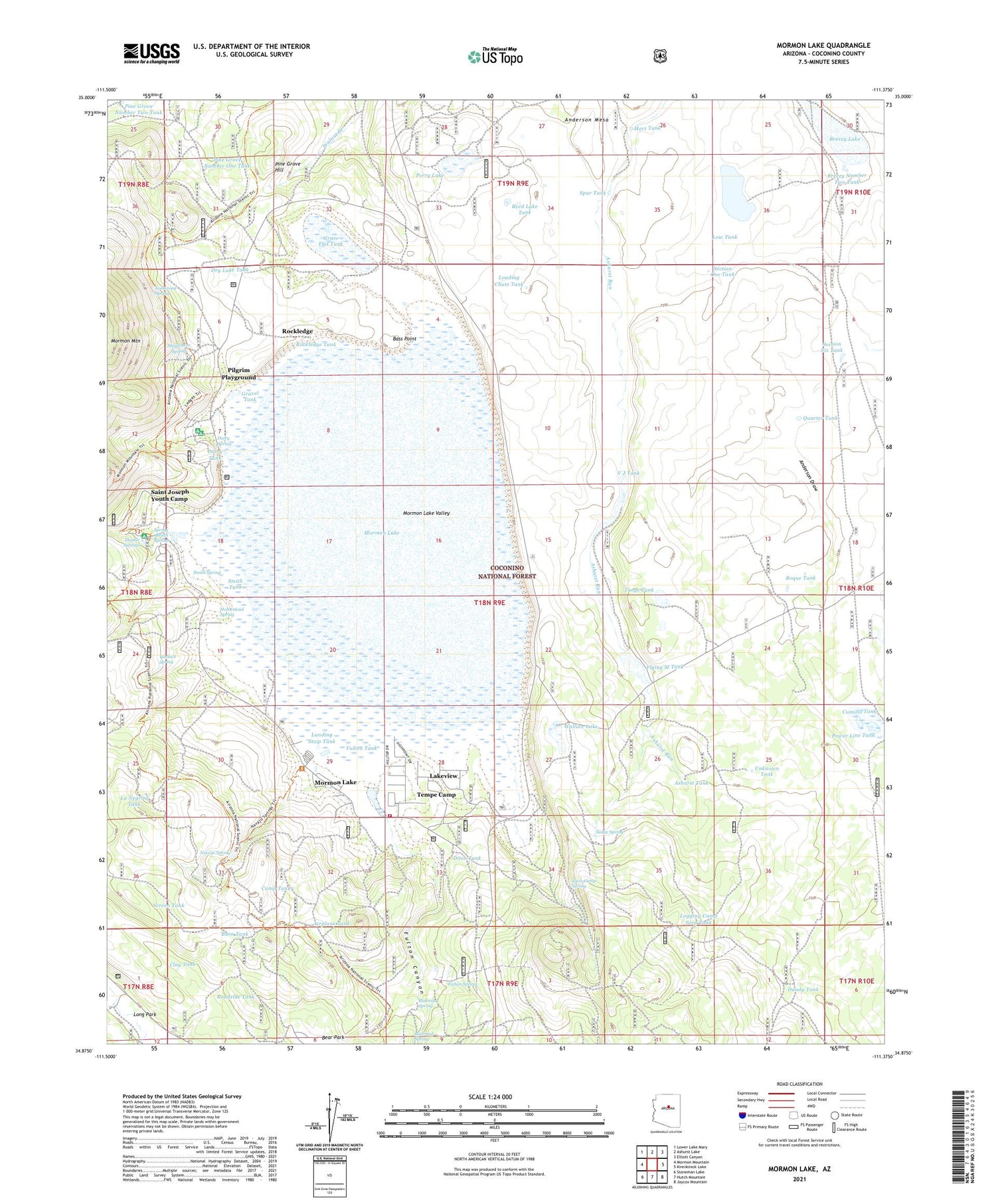Mormon Lake Arizona US Topo Map Image