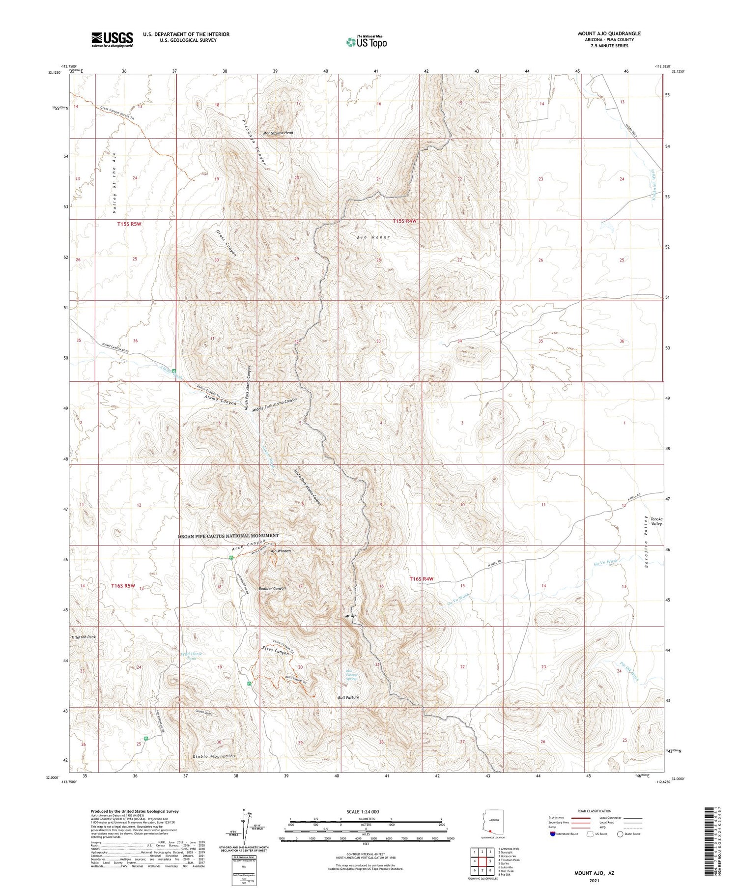 Mount Ajo Arizona US Topo Map Image