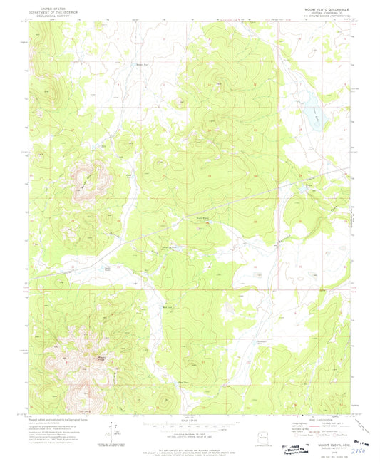 Classic USGS Mount Floyd Arizona 7.5'x7.5' Topo Map Image