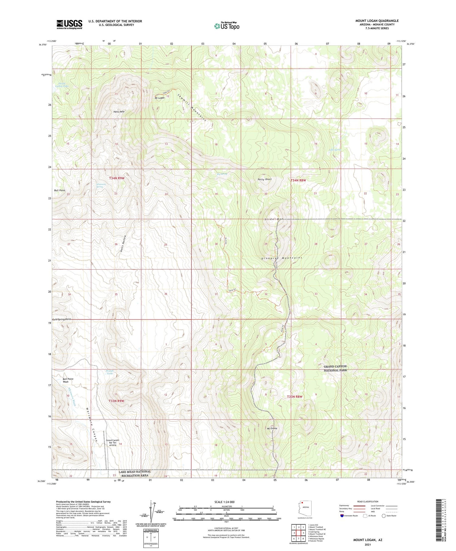Mount Logan Arizona US Topo Map Image