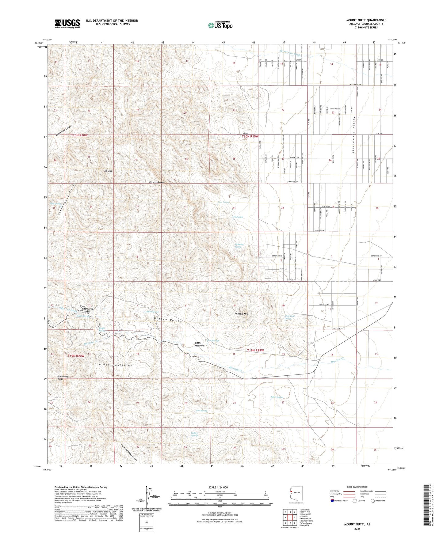 Mount Nutt Arizona US Topo Map Image
