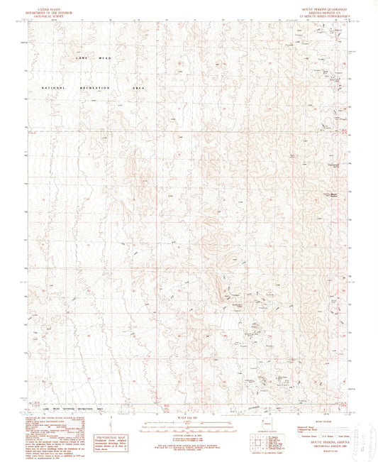 Classic USGS Mount Perkins Arizona 7.5'x7.5' Topo Map Image