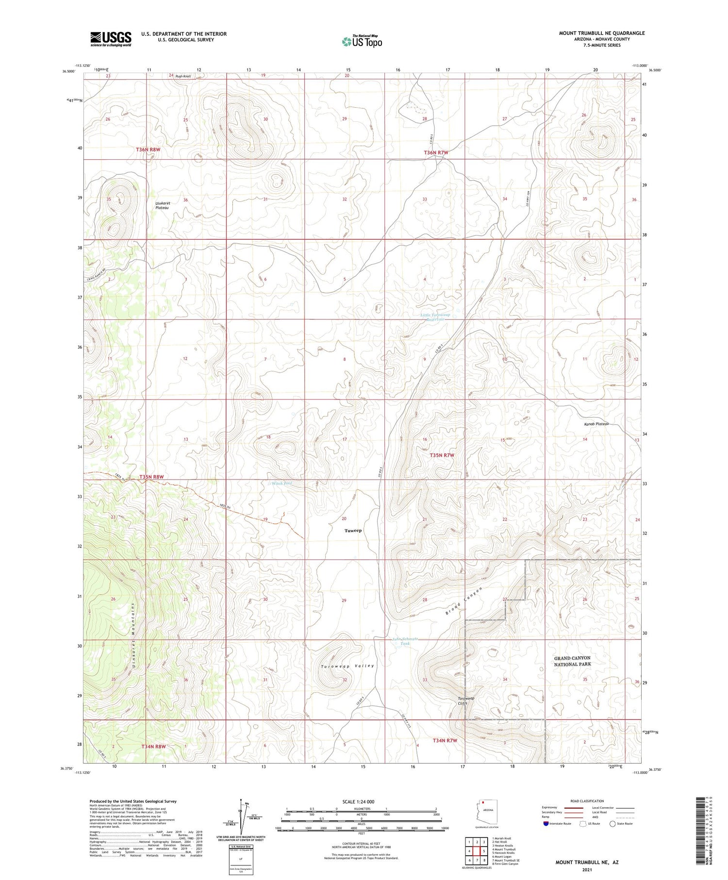 Mount Trumbull NE Arizona US Topo Map Image