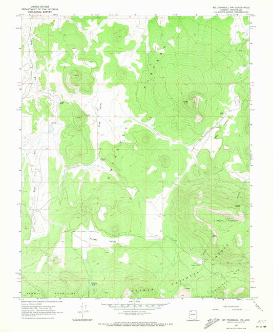 Classic USGS Mount Trumbull Arizona 7.5'x7.5' Topo Map Image