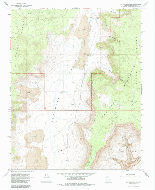 Classic USGS Mount Trumbull SE Arizona 7.5'x7.5' Topo Map Image